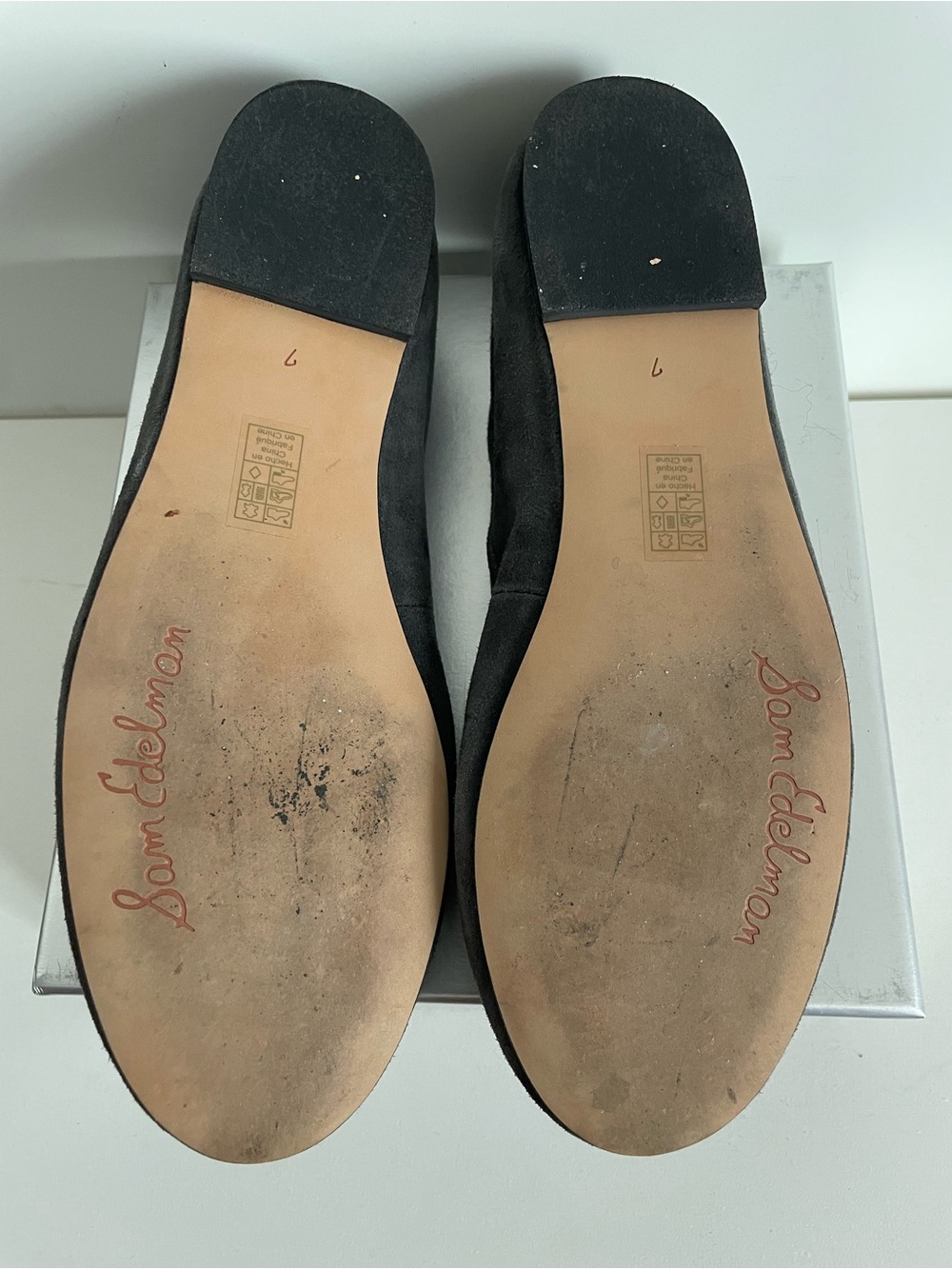 Sam Edelman Genuine Suede Leather Ballet Flats Grey 6.5M - Picture 5 of 5